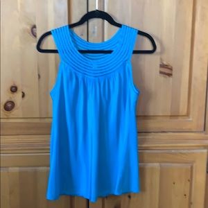 Bright blue Banana Republic top. 100% silk
